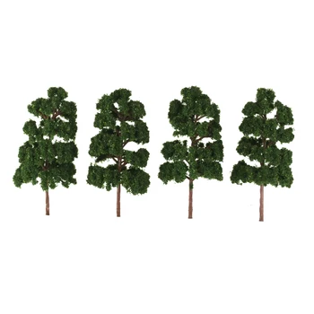 10vnt Modelis Medžių tamsiai Žalios HO Masto Traukinio Modelis Rinkiniai Geležinkelio Maketus, 1:75