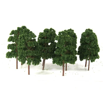 10vnt Modelis Medžių tamsiai Žalios HO Masto Traukinio Modelis Rinkiniai Geležinkelio Maketus, 1:75