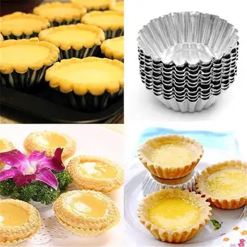 10vnt Nonstick Ripple Aliuminio Lydinio Kiaušinių Pyragas Pelėsių Gėlių Formą, Daugkartinio naudojimo Cupcake ir Keksiukų Kepimo Taurės Tartlets Keptuvės