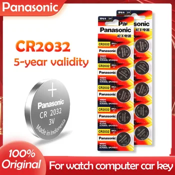 10VNT Originalaus PANASONIC CR2032 CR 2032 3V Ličio Baterija Žiūrėti Skaičiuotuvas, Laikrodis Nuotolinio Valdymo Žaislai Mygtuką Monetų Ląstelių
