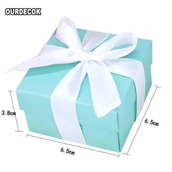 10vnt Romantiška Vestuvių Naudai Tiffany Mėlyna Popieriaus Saldainių Dėžutė 