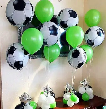 10vnt/set futbolo tema dekoracijos futbolo žvaigždė folija balionas aukso konfeti latekso balioną už berniukas gimtadienio