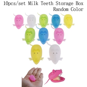10vnt/set Mini Mielas Pelės Formos Plastiko Išsaugoti Pieno Dantų talpinimo Kūdikių Dantų Dėžutės vaikams, Dovana Vaikui Dantis Lauke Organizatorius