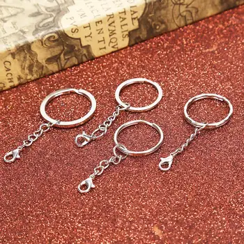 10vnt/Set Padengtą Metalo Tuščių paketų prižiūrėtojų raktinę Keychain Split Ring Pulteliais Raktų pakabukas Žiedai Moterys Vyrai 