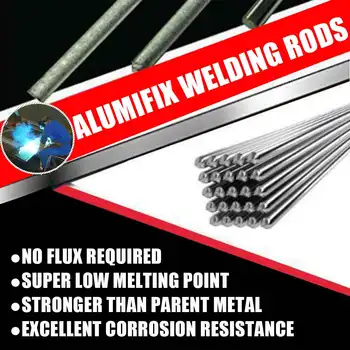 10vnt Sprendimas, Suvirinimo Strypai Žemos Temperatūros Aliuminio Litavimo Lazdos Srauto Šerdimi Lazdele Rinkiniai 1.6 mm/2mm