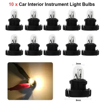 10vnt T3 LED 12V Automobilinis Auto Interjero Priemonė Lemputės prietaisų Skydelyje Lempos