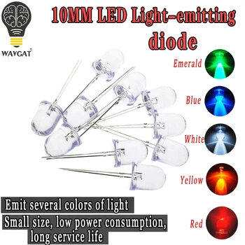 10VNT WAVGAT LED 10mm Baltas Skaidrus 150mA 0.75 W Ultra Bright Apvalus LED Šviesos Diodų Lempos Vanduo skaidrus Kulka Formos