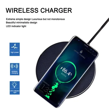 10W Greitai, Belaidis Kroviklis, skirtas Samsung Galaxy S10 S20 S8 S9 Note10 Nešiojamas USB Qi Charging Pad 