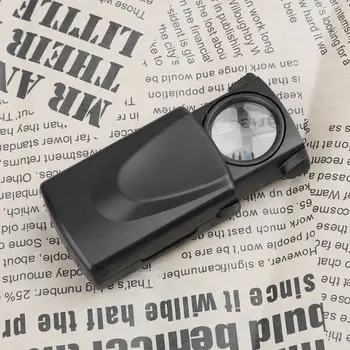 10X LED Lankstymo didinamasis stiklas Mini Pocket Mikroskopo Objektyvo Papuošalai Skaityti didinamasis stiklas