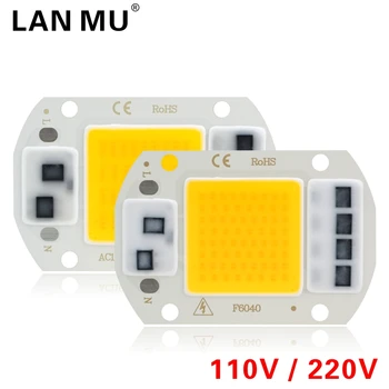 110V, 220V LED Lustas 10W 20W 30W 50W COB (Chip nereikia Vairuotojo LED Lemputė Karoliukai Potvynių Šviesos Prožektorius Lampada 