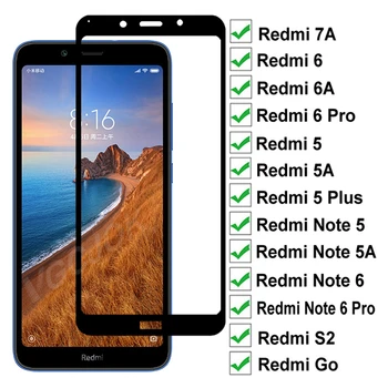 11D Grūdintas Stiklas Xiaomi Redmi 7A 5 Plius 5A Eiti 6 6A S2 Screen Protector Dėl Redmi Pastaba 5 5A 6 Pro Visiškai Padengti Apsaugine Plėvele