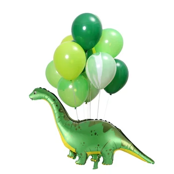 11pcs/daug Berniukų Gimtadienio Dinozaurų Folija Balionas 10inch Žalia Latekso Ballon Kambario Oro Balionu, Baby Shower Gimtadienio Dekoro Globos