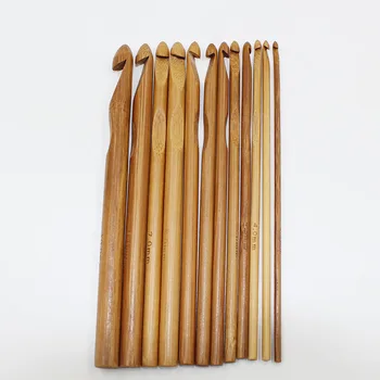 12 Dydžio Bambuko Mezgimo Virbalai Rankena Nėrimo Kabliuko Mezgimo Siūlų Pynimo Amatų Namų 