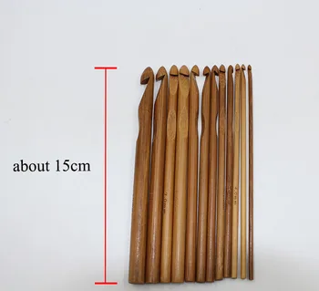 12 Dydžio Bambuko Mezgimo Virbalai Rankena Nėrimo Kabliuko Mezgimo Siūlų Pynimo Amatų Namų 