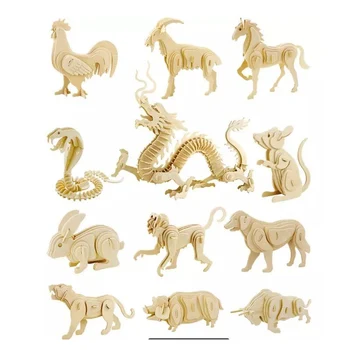 12 Kinų zodiako gyvūnų, CAD vektorius, dizaino piešimo failus CNC lazerinis pjovimas failų