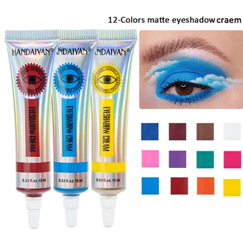 12 spalvų matinės spalvos eyeshadow kremas paletės eyeshadow atsparus vandeniui ir nėra lengva išnyks eyeshadow kremas multi-purpose eyeshadow