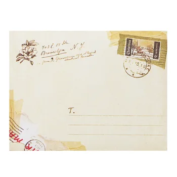 (12 vnt/komplektas) Derliaus Mini Enveloppen Europos Stiliaus Paketas Pranešimą Kortelės Laišką Stacionarių Saugojimo Popieriaus Dovanų Vokų Rinkinys