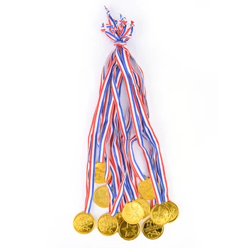 12 Vnt. Plastikinių Vaikų Aukso Medalių Laimėtojai Sporto Dieną Šalies Maišelį Apdovanojimų Žaislai Šaliai Dekoro