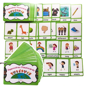 120 Grupės Priešingybės Sinonimai anglų Korteles Žodis Kortų Žaidimai Vaikams Kūdikių Mokymosi Švietimo Žaislai Vaikams Montessori