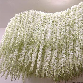 120cm Ilgio Wisteria vynuogių Rotango gėlės, Vestuvių Arch šalis dekoro balta Vynuogių Dirbtinės gėlės flores Girliandą Vainikas