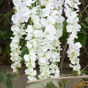 120cm Ilgio Wisteria vynuogių Rotango gėlės, Vestuvių Arch šalis dekoro balta Vynuogių Dirbtinės gėlės flores Girliandą Vainikas