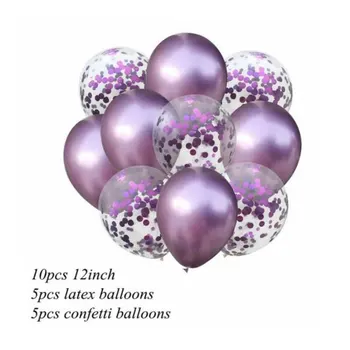 12Inch Metalo Spalvos Latekso Balionų, konfeti sumaišykite 10vnt helio balionas Pripučiamas Kamuolys, Gimtadienis, Vestuvės Balionas Prekes