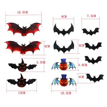 12PCS 3D Šikšnosparniai Formos, Sienų Lipdukai Daugkartinio naudojimo lipniąsias Sienos Meno Lipdukai Halloween Party Namų Sienų Dekoras Prekes