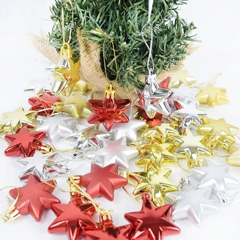 12pcs Aukso Žvaigždė Širdies Kalėdų Papuošalai Kamuolius Kalėdų Medžio Kabo Pakabukas Kalėdų Dekoracijas Namuose Naujųjų Metų Šaliai Dekoro