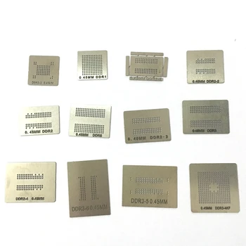 12pcs/daug, pilnas komplektas BGA Reballing Trafaretas skirti kit DDR DDR2 DDR2-2 DDR2-3 DDR3-2 gb DDR3-3 DDR3-4 DDR5