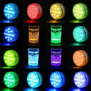 13 LED RGB Povandeninis Žibintas su Siurbimo Taurėmis ir Magnetai IP68 Vandeniui po vandeniu Naktį Lempos Fontano Baseinas Šviesos