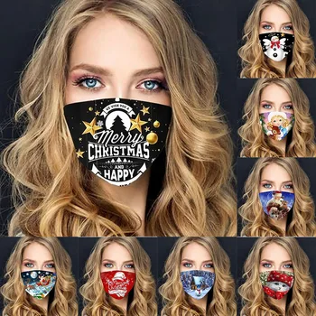 13 Modelių Veido Kaukės Kalėdų Santa Claus Spausdinti Vėjo Rūkas Migla Kvėpuojantis Burną Padengti Kaukė mascarillas de tela