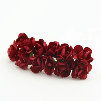 144pcs Pigūs Mini Popieriaus Rose Rankų darbo Dirbtinių Gėlių Puokštės, Vestuvių Dekoravimas 