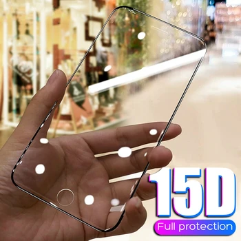 15D Apsaugos Grūdintas Stiklas Ant iPhone 6 6s 7 8 Plus X 10 Stiklo Screen Protector, Lenktas iPhone XR XS 11 Pro MAX