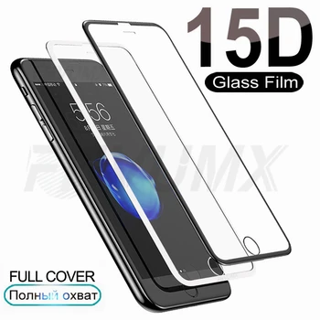 15D Visiškai Padengti Grūdinto Stiklo iPhone SE 2020 6 6S 7 8 Plius Apsauginis Stiklas ant iphone 11 Pro XS Max X XS XR Sunku Ekrano Plėvelė