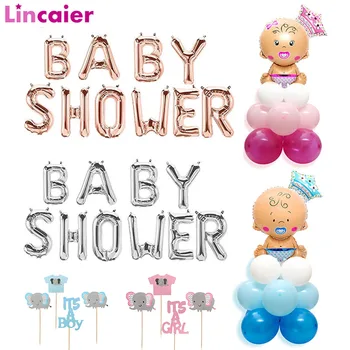 16inch Baby Shower Folija Balionai BabyShower Dekoracijos Its a Boy Girl Dramblys Lyčių Atskleisti Žaidimas Oh Baby Stalo Reikmenys