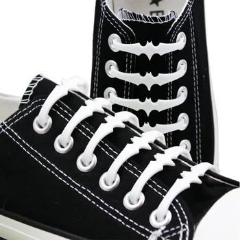 16pcs/daug elastinga silikoninė batraiščių 2018 naujausias kūrybos juoda balta gpgb formos nr. kaklaraištis silikono batų raišteliai už visus batus N082
