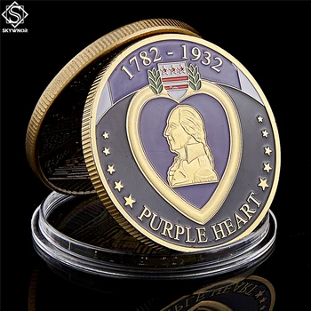 1782-1932 Amerikos Raudonos Širdies Auksą, Padengtą Už Karinius Nuopelnus Atminimo Iššūkis Monetos
