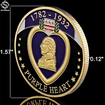 1782-1932 Amerikos Raudonos Širdies Auksą, Padengtą Už Karinius Nuopelnus Atminimo Iššūkis Monetos