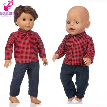 18 colių amerikos og berniukas lėlės drabužiai tousers 40cm kūdikių new born lėlės medvilnės ažūriniai marškinėliai kelnės