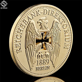 1889 m. vokietijos II Pasaulinio Karo vokiečių Reichsbank Direktorium Tuščiaviduriai Kryžiaus Erelis Monetų W/ Akrilo Atveju