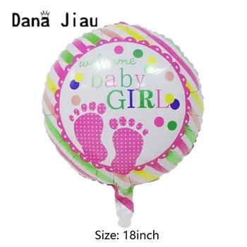 18inch welcome baby berniukas ir mergaitė helio balionas BABY SHOWER apdaila su gimtadieniu folija balionas Lyčių Atskleisti vaikų žaislas didmeninės