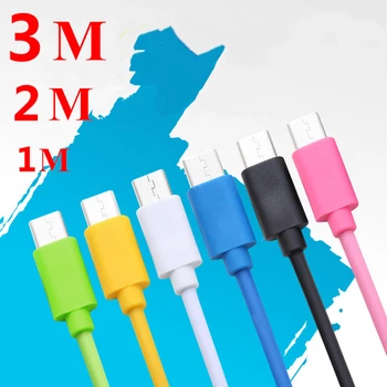 1M 2M 3M Micro USB Kabelis 2A Greito Įkrovimo Įkroviklis Duomenų Kabelis Samsung S6 S7 Krašto Xiaomi 