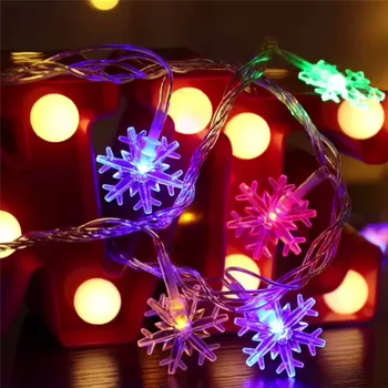 1M 3M 6M Snaigės Lauko LED String Šviesos Šventė Naujų Metų Fėja Girliandą Kalėdų Vestuves Apdailos Kalėdų Žiburiai