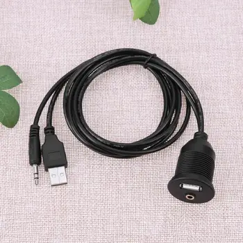 1m Automobilio Prietaisų skydelis USB prailginimo Laidas Auto Moto USB 2.0 3,5 mm Vyrų ir Moterų AUX Laidą Veda Laidą Linija