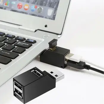 1Pc 3 Port USB Hub Mini USB 3.0 Didelio Greičio Hub Darbalaukio Nešiojamų Multi Splitter Lauke Plėtra Adapteriu KOMPIUTERIO Nešiojamas kompiuteris