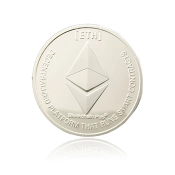 1pc Aukso/Sidabro Ethereum Monetos bitcoin Replika Dovana Fizinio Metalo Imitacija, Ne valiuta Kopijuoti Monetų Kolekcionieriams Art 315