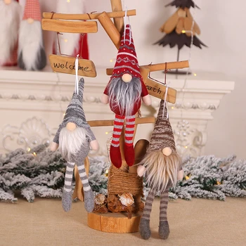1pc Beveidis Gnome Kalėdų Senelis Kalėdų Medžio Kabo Ornamentu Lėlės Kalėdų Pakabukas Dekoro Namuose Šalis 2021 Naujųjų Metų Vaikams Dovanos