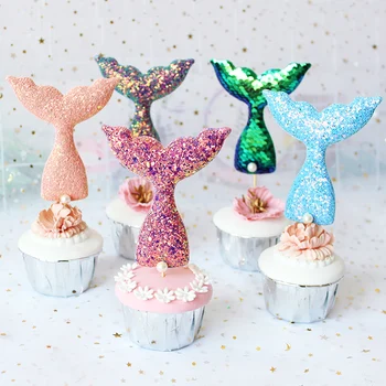 1pc ispanijos gimtadieniu undinėlės uodega tortas topper feliz cumpleanos princesė Arielis baby shower gimtadienio dekoro vaikams, žaislai