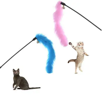 1PC Kačių Žaislai Cat Stick Interaktyvus Plunksnų Žaislas Katė Atsitiktinių Spalvų Turkija Plunksnų Žaislas Erzinti Kates Stick Naminių Reikmenys Naminių gyvūnų įrankis