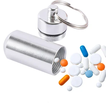 1pc Kūrybos Nerūdijančio Plieno Medicinos Butelį Keychain Atveju Konteineris, atsparus Vandeniui Turėtojas Aliuminio Narkotikų Tabletes, Dėžutę paketų prižiūrėtojų raktinę